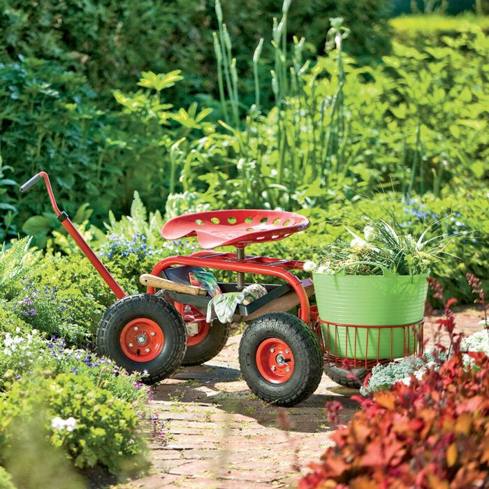 Garden Scoot With Basket Tools, Garden Tractor Scooter